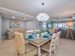Dining room with alcove - living room and beach view